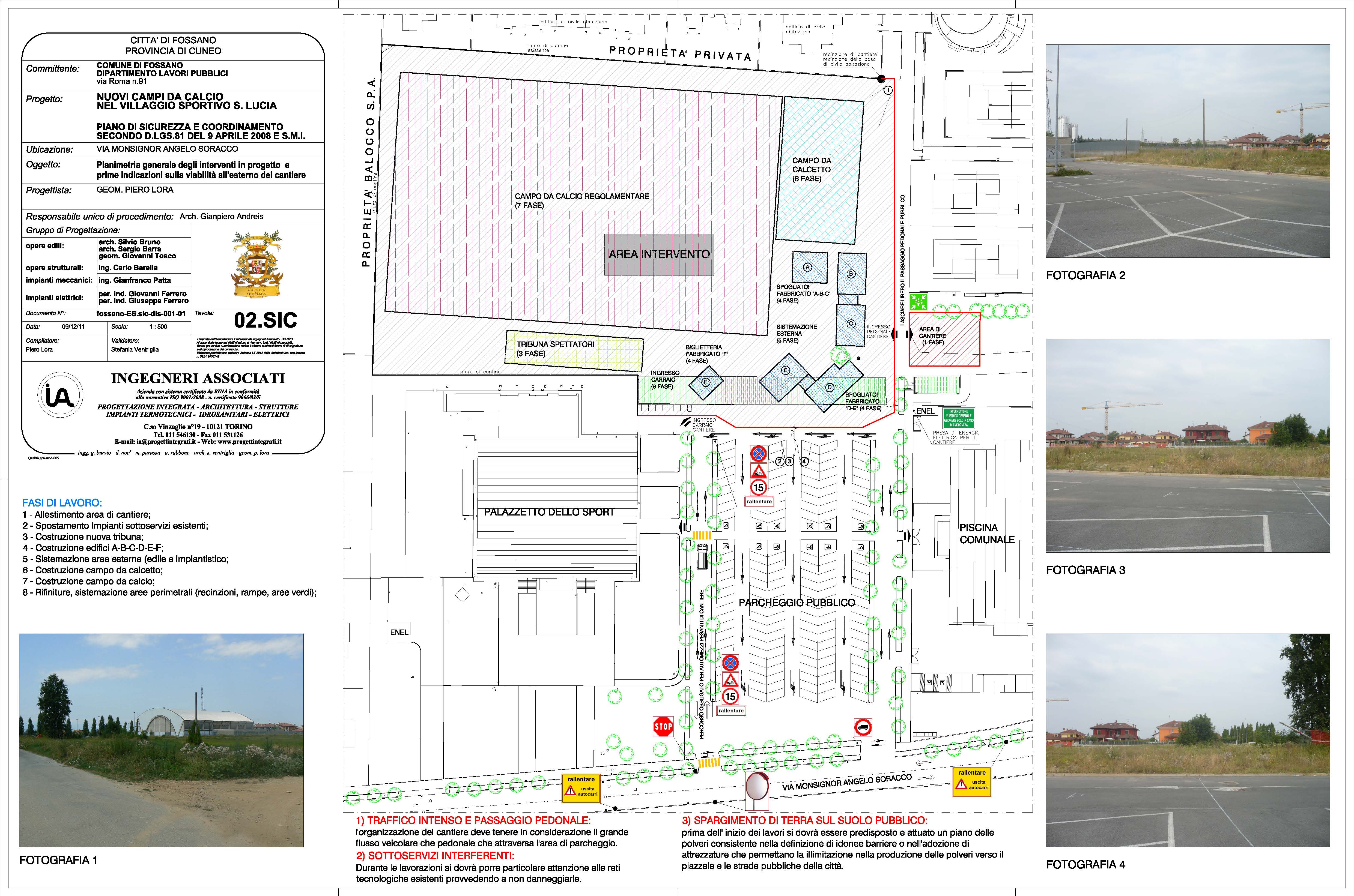 FOSSANO-CN-COMUNE-PROGETTO NUOVO CAMPO CALCIO VILLAGGIO SANTA LUCIA